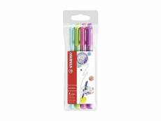 Stabilo pointmax - pochette de 4 stylos-feutres pointe moyenne en nylon - couleurs fun 488/4-01