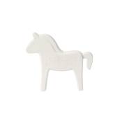 Statue cheval décoratif en grès blanc H15