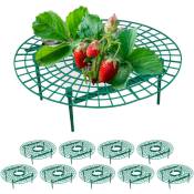 Support pour fraises, lot de 10, protection contre pourriture, limaces, pour fraisier, plastique, vert - Relaxdays