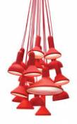 Suspension Torch Light / 20 abat-jours - Established & Sons rouge en plastique