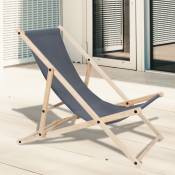 Swanew - Chaise longue Chilienne Chaise longue pliable Chaise solaire Chaise de jardin Gris