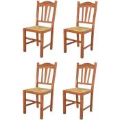 T M C S - Tommychairs - Set 4 chaises silvana pour cuisine, bar et salle à manger, robuste structure en bois de hêtre peindré en couleur cerisier et