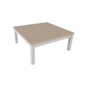 Table basse carrée avec structure blanche et plateau en argile Tratto