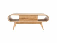 Table basse rectangulaire avec rangements scandinave bois clair l120 cm baltik