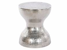 Table d'appoint ronde en aluminium coloris argenté - diamètre 38 x hauteur 45 cm