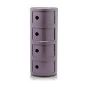 Table de chevet violet 4 tiroirs Componibili - Kartell