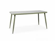 Table de jardin rectangulaire en aluminium vert kaki