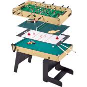 Table multi jeux pliable 4 en 1 adulte - Baby-foot - Billard - Ping Pong - Hockey - Marron
