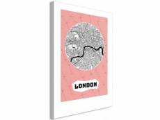 Tableau cartes du monde central london (1 part) vertical taille 40 x 60 cm PD11804-40-60