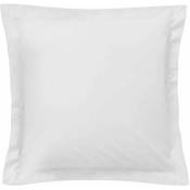 Taie d'oreiller carrée - 65 x 65 cm - 57 fils - 100% coton - France Blanc - Blanc