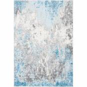 Tapis d'intérieur bohème chic tissé à la puissance, collection Tulum, TUL207, en gris & bleu, 183 X 274 cm par SAFAVIEH - Gris & Bleu