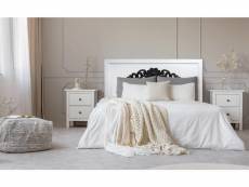 Tête de lit venezia 140cm bois blanc et noir