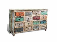 Vidaxl armoire avec 16 tiroirs bois massif de récupération multicolore 240945
