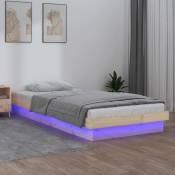 Vidaxl - Cadre de lit à led 90x190 cm simple bois