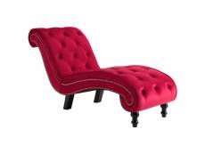 Vidaxl chaise longue velours rouge 248613