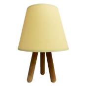 Wellhome - Lampe de table, socle en bois couleur crème Naturel 36x22x22 cm - 'como' - CRÈMENaturel