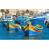 Affiche bateaux de pêches colorés - 60x40cm - made