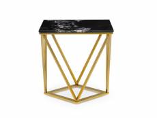 Besoa black onyx 2 table basse de salon 50 x 55 x 35 cm (lxhxp) - design marbre doré & noir