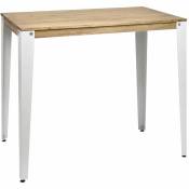 Box Furniture - Table Mange debout Lunds 60X100x110cm Blanc-Vieilli. Blanc