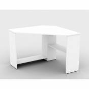 Bureau d'angle design collection KARO coloris blanc. - Blanc