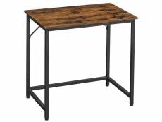 Bureau table poste de travail 80 x 50 x 75 cm pour bureau salon chambre assemblage simple métal style industriel marron rustique et noir helloshop26 1