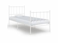 Cadre de lit blanc métal 90x200 cm