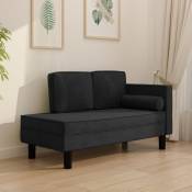 Canapé avec coussins et traversin confortable Canapé Sofa de salon - noir velours vidaXL