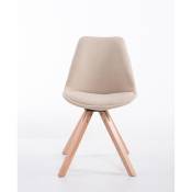 Chaise de tissu idéal pour la salle à manger avec des jambes en bois clair différentes couleurs colore : Crème