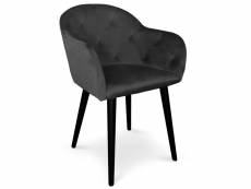 Chaise / fauteuil honorine velours noir