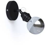 Creative Cables - Fermaluce Métal 90°, avec support de lampe fileté E27, source de lumière murale ou de plafond réglable Sans ampoule - Noir - Sans