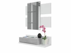 Dmora meuble d'entrée gee avec un tiroir et un miroir, couleur grise, 75 x 20 x 29 cm 8052773474658
