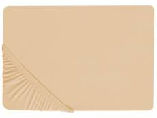 Drap-housse en coton 90 x 200 cm beige sable janbu