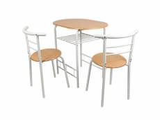 Ensemble de 3 pièces hombuy avec table et 2 chaises,meuble de salle à manger, set de bistro pour cuisine,salle à manger,salon,café