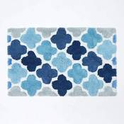 Homescapes Tapis de Bain antidérapant en 100% Coton dégradé Bleu, 50 x 80 cm