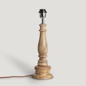 Iluzzia - Pied de Lampe à Poser en bois Dinka Naturel