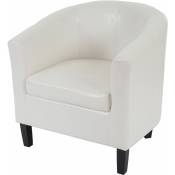 Jamais utilisé] Fauteuil Newport T379, fauteuil de salon / club, similicuir blanc - white