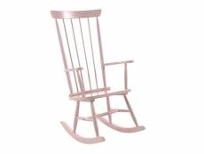 Jessie - chaise à bascule en bois massif laqué rose