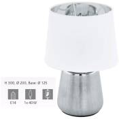 Lampe de table manalba 1 blanc, argent h: 30 Moyenne: