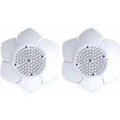 Lot de 2 porte-savon en silicone motif fleurs japonaises (blanc)