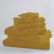 Lot de 6 Gants De Toilette Unis et Colorés - Banane - 16 x 21 cm