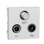 Mécanisme prise TV/FM/SAT 2 modules Unica Pro blanc