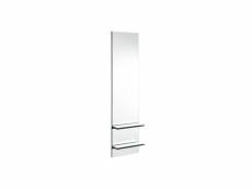 Miroir rectangulaire double étagères verre - zarico - l 30 x l 11 x h 120 cm - neuf