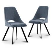 Mobilier Deco - kate - Lot de 2 chaises effet peau de mouton bleu