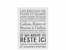 Pancarte texte francais regles metal blanc-noir - l