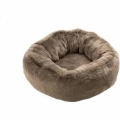 Panier Chat Rond Polyester Taupe