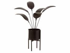 Paris prix - décoration pour plante "métal" 103cm marron foncé