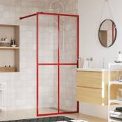 Paroi de douche avec verre esg transparent rouge 100x195