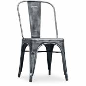 Privatefloor Chaise style Tolix - Siège carré - Métal