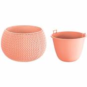 Prosperplast - Splofy Bowl rond pêche pot de fleurs en plastique avec récipient 29 (l) x 29 (l) x 19 (h) cm