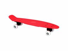 Skateboard complet 57 cm rouge retro plastique
